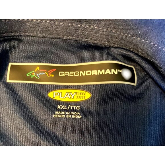 Greg Norman Mens XXL Play Dry Polo Shirt Dubarry Striped Moisture Wicking UPF 30 - Picture 2 of 6